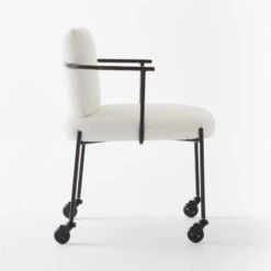 Neli White Boucle Office Chair -Optimal Furniture Store NeliWhtBclOfficeChairSDSSF22