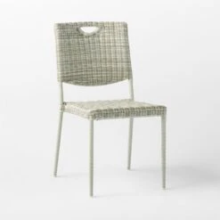 Nino Ivory Rattan Stacking Outdoor Dining Chair -Optimal Furniture Store NinoDiningChair3QSSS23