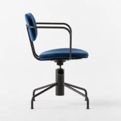 Nyle Navy Blue Velvet Office Chair -Optimal Furniture Store NyleNavyVlvtChairSDSSS23