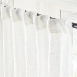 White Linen Openweave Window Curtain Panel 48''x84'' -Optimal Furniture Store OpnwvWhtLn96CurtainPnlAVSHS23