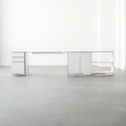 Oracle Modular White Wood Bookcase -Optimal Furniture Store OracleBleachedAshModGroup1FHF21