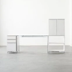 Oracle Modular White Wood Bookcase -Optimal Furniture Store OracleBleachedAshModGroup2FHF21