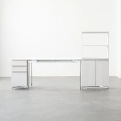 Oracle Modular White Wood Bookcase -Optimal Furniture Store OracleBleachedAshModGroup3FHF21