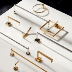 Boule-Inspired Polished Brass Towel Bar 18" -Optimal Furniture Store OrbitTowelRingAG21 1x1 2