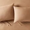 Organic Cotton Percale 400 Thread Count Sepia Sheet Set And Pillowcases