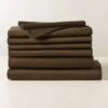 Organic Cotton Sateen 520 Thread Count Dark Green Full Queen Bedding Set