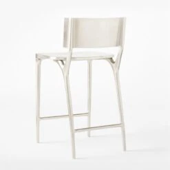 Oro Polished Silver Counter Stool Set Of 4 -Optimal Furniture Store OroPlshdSlvrCounterStool3QBSSS22 1