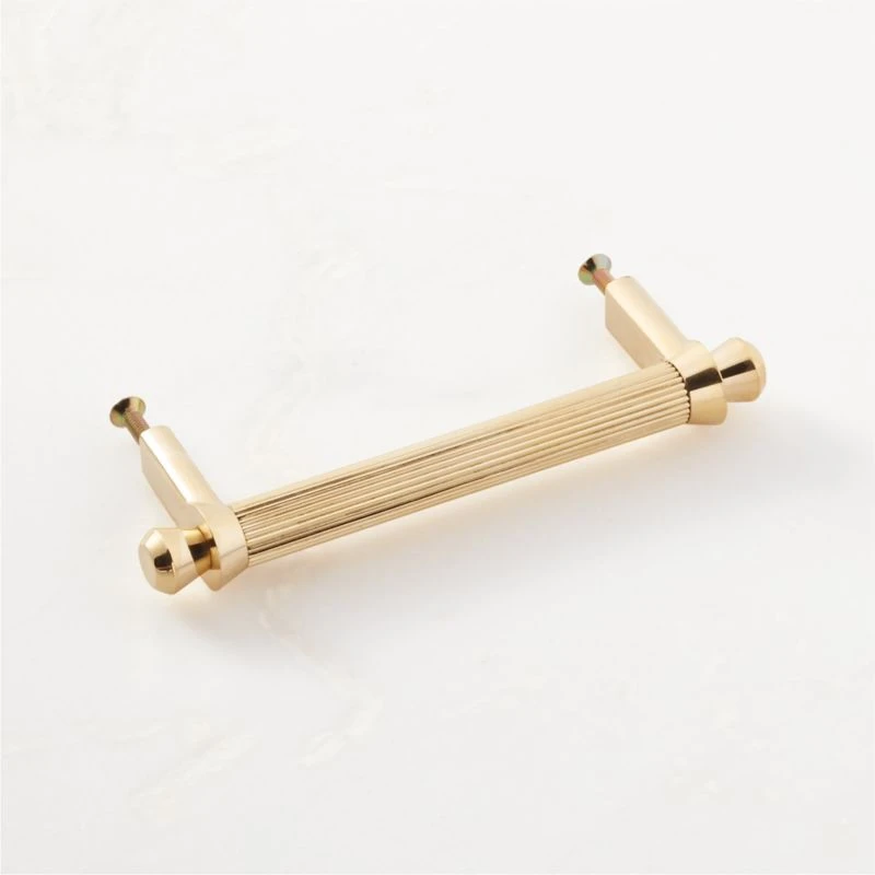 Orvietto Unlacquered Brass Handle 4" 4 Orvietto Unlacquered Brass Handle 4" - Image 4