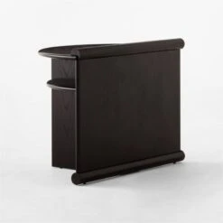Osoppo Black Ebonized Ash Wood Nightstand -Optimal Furniture Store OsoppoBlackNightstand3QBSSF22