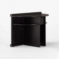 Osoppo Black Ebonized Ash Wood Nightstand -Optimal Furniture Store OsoppoBlackNightstand3QSSF22