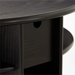 Osoppo Black Ebonized Ash Wood Nightstand -Optimal Furniture Store OsoppoBlackNightstandAVSSF22