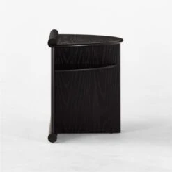 Osoppo Black Ebonized Ash Wood Nightstand -Optimal Furniture Store OsoppoBlackNightstandSDSSF22