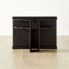 Osoppo Black Ebonized Ash Wood Nightstand