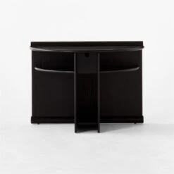 Osoppo Black Ebonized Ash Wood Nightstand -Optimal Furniture Store OsoppoBlackNightstandSOSSF22