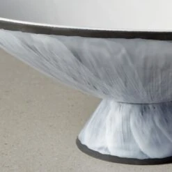 Overlap White Glazed Footed Serving Bowl -Optimal Furniture Store OverlapGlazedFootedBowlAVSHF21