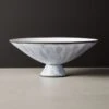 Overlap White Glazed Footed Serving Bowl