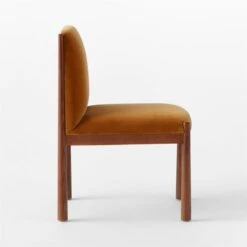 Paglia Rust Orange Velvet Dining Chair -Optimal Furniture Store PagliaRustVlvtDiningChrSDSSS23