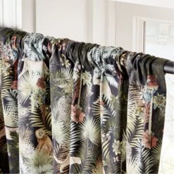 Palm Grove Jungle-Print Window Curtain Panel 48"x84" 6 Palm Grove Jungle-Print Window Curtain Panel 48"x84" -Optimal Furniture Store PalmGroveCrtnPanel96inAV2SHF22