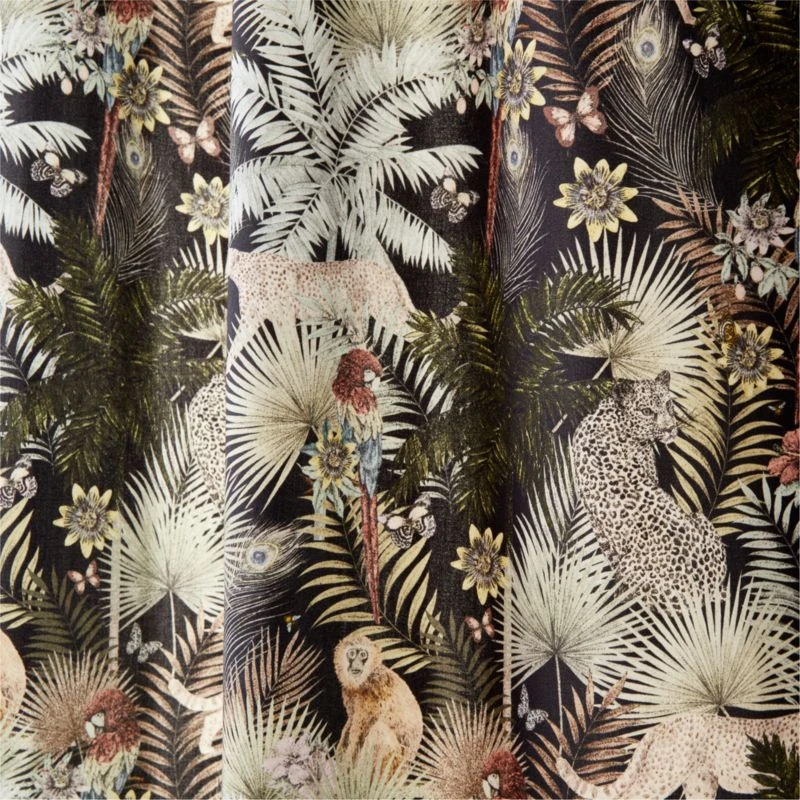 Palm Grove Jungle-Print Window Curtain Panel 48"x84" 4 Palm Grove Jungle-Print Window Curtain Panel 48"x84" - Image 4