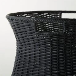 Palmer Black Wicker Storage Basket 5 Palmer Black Wicker Storage Basket -Optimal Furniture Store PalmerBlackTprdBasketAV2SHS23