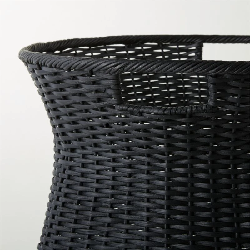 Palmer Black Wicker Storage Basket 3 Palmer Black Wicker Storage Basket - Image 3