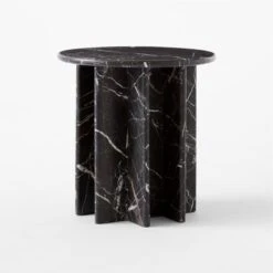 Pasar Round Black Marble Side Table 6 Pasar Round Black Marble Side Table -Optimal Furniture Store PasarBlkMblSideTable3QSSS23