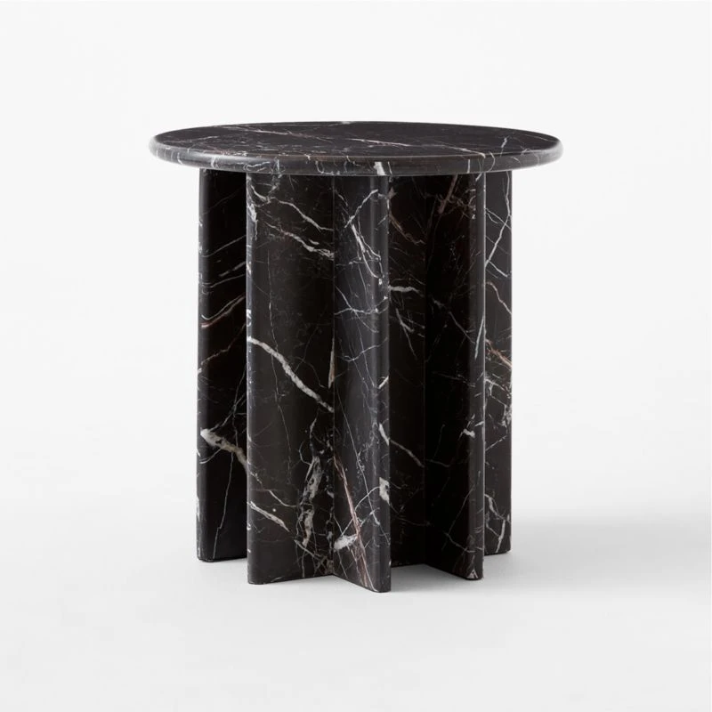 Pasar Round Black Marble Side Table 3 Pasar Round Black Marble Side Table - Image 3