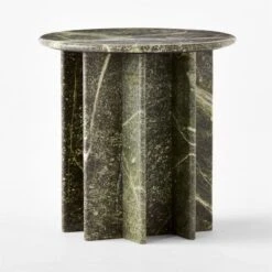 Pasar Round Green Marble Side Table -Optimal Furniture Store PasarGrnMblSideTable3QSSS23
