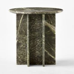 Pasar Round Green Marble Side Table -Optimal Furniture Store PasarGrnMblSideTableSOSSS23