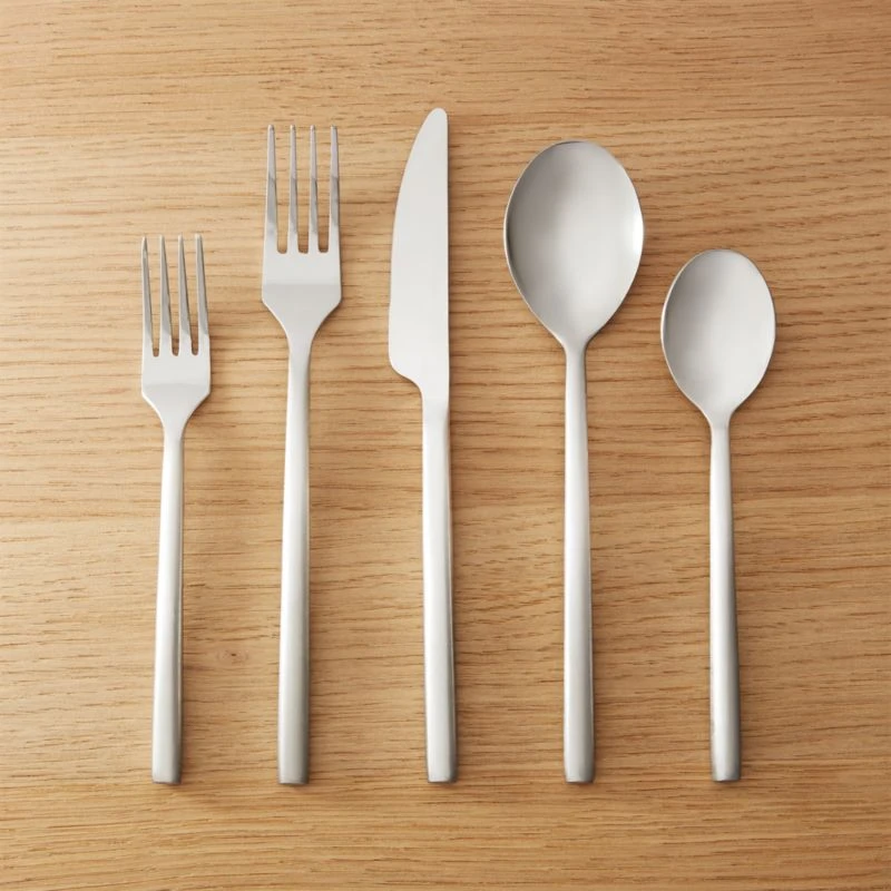 20-Piece Rush Brushed Silver Flatware Set 1 20-Piece Rush Brushed Silver Flatware Set