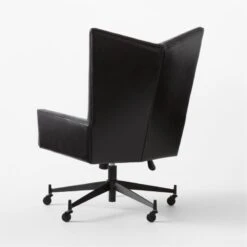 Bowtie Black Leather Office Chair Model 3002 -Optimal Furniture Store PaulMcCobbBwtBkLtOffcChr3QBSSS23