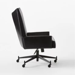 Bowtie Black Leather Office Chair Model 3002 -Optimal Furniture Store PaulMcCobbBwtBkLtOffcChrSDSSS23