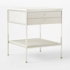 Connoisseur 2-Drawer White Oak Wood Nightstand With Marble Top Model 8714 12 Connoisseur 2-Drawer White Oak Wood Nightstand With Marble Top Model 8714 -Optimal Furniture Store PaulMccobb8714WWCnNtstd3QSSS22