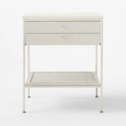 Connoisseur 2-Drawer White Oak Wood Nightstand With Marble Top Model 8714 11 Connoisseur 2-Drawer White Oak Wood Nightstand With Marble Top Model 8714 -Optimal Furniture Store PaulMccobb8714WWCnNtstdSOSSS22