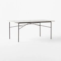 Pavilion Black Metal Outdoor Dining Table With Marble Top Model 6141 -Optimal Furniture Store Pavilion6141BkDnTbWMbTp3QSSS23