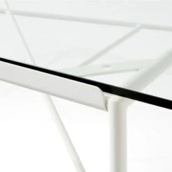 Pavilion Ivory Metal Outdoor Dining Table With Glass Top Model 6141 -Optimal Furniture Store Pavilion6141IvDnTbWGlsTpAVSSS22