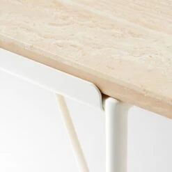 Pavilion Ivory Metal Outdoor Dining Table With Travertine Top Model 6141 -Optimal Furniture Store Pavilion6141IvDnTbWTrvTpAVSSS22