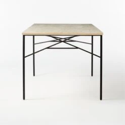 Pavilion Travertine Outdoor Dining Table Model 6141 -Optimal Furniture Store Pavilion6141TrvrtnDngTblSDSSS21