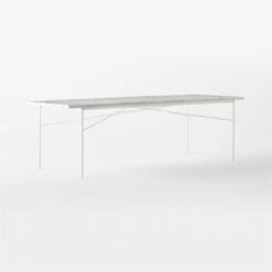 Pavilion Ivory Metal Outdoor Dining Table With Marble Top Large Model 6142 -Optimal Furniture Store Pavilion6142LIvDnTbWMbTp3QSSS23