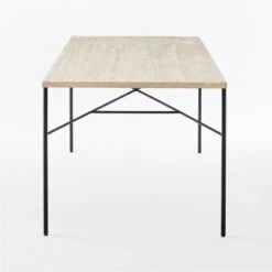 Large Pavilion Travertine Outdoor Dining Table Model 6142 -Optimal Furniture Store Pavilion6142LgTrvtDngTblSDSSS21