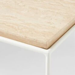 Pavilion Ivory Metal Outdoor Coffee Table With Travertine Top Model 6511 -Optimal Furniture Store Pavilion6151IvCfTbWTrvTpAVSSS22