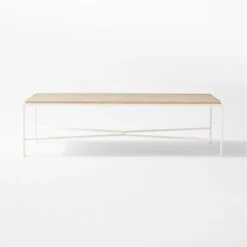 Pavilion Ivory Metal Outdoor Coffee Table With Travertine Top Model 6511 -Optimal Furniture Store Pavilion6151IvCfTbWTrvTpSOSSS22