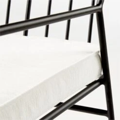 Pavilion Black Outdoor Dining Armchair With Ivory Sunbrella ® Cushion Model 6470 -Optimal Furniture Store Pavilion6470IvyDiningChrAVSSS21 2