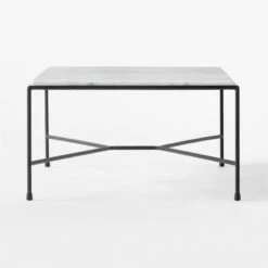 Pavilion Black Metal Outdoor Coffee Table With Marble Top Model 6511 -Optimal Furniture Store Pavilion6511BkCfTbWMbTpSDSSS23