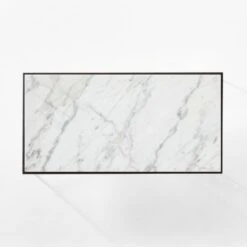 Pavilion Black Metal Outdoor Coffee Table With Marble Top Model 6511 -Optimal Furniture Store Pavilion6511BkCfTbWMbTpTOPSSS23