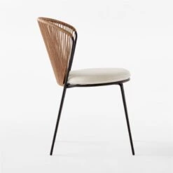 Peek Rattan Outdoor Dining Chair With Ivory Sunbrella® Cushion -Optimal Furniture Store PeekDiningChairSDSSS23