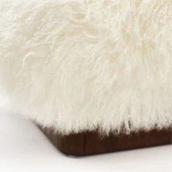 Pelosa White Sheepskin Ottoman -Optimal Furniture Store PelosaWhtShpsknOttomanAVSSF22