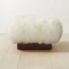 Pelosa White Sheepskin Ottoman