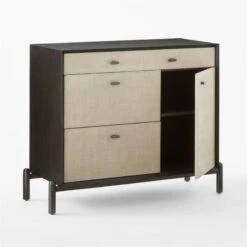 Perch Lacquered Linen File Cabinet -Optimal Furniture Store PerchFileCredenza3QAVSSS23