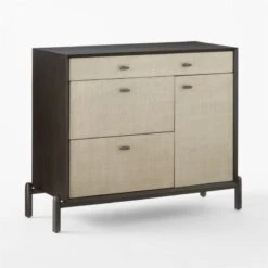 Perch Lacquered Linen File Cabinet -Optimal Furniture Store PerchFileCredenza3QSSS23